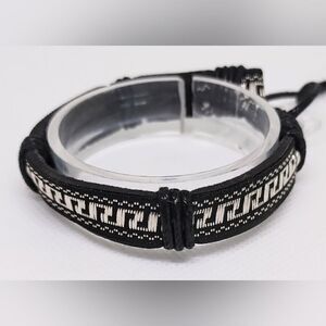 Men's bracelet‎ leather black new e78